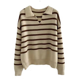 Women's Pullover Sweater Striped Loose Sweater