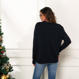 Black Christmas Sweater Penguin Loose Long Sleeve Sweater