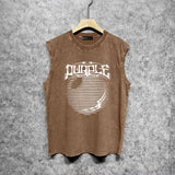 Purple Brand Distressed Tank T Shirts Distressed Sleeveless T-shirt Vest
