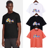 Palm Angle T Shirts Color Painted Broken Bear Printing Men and Women High