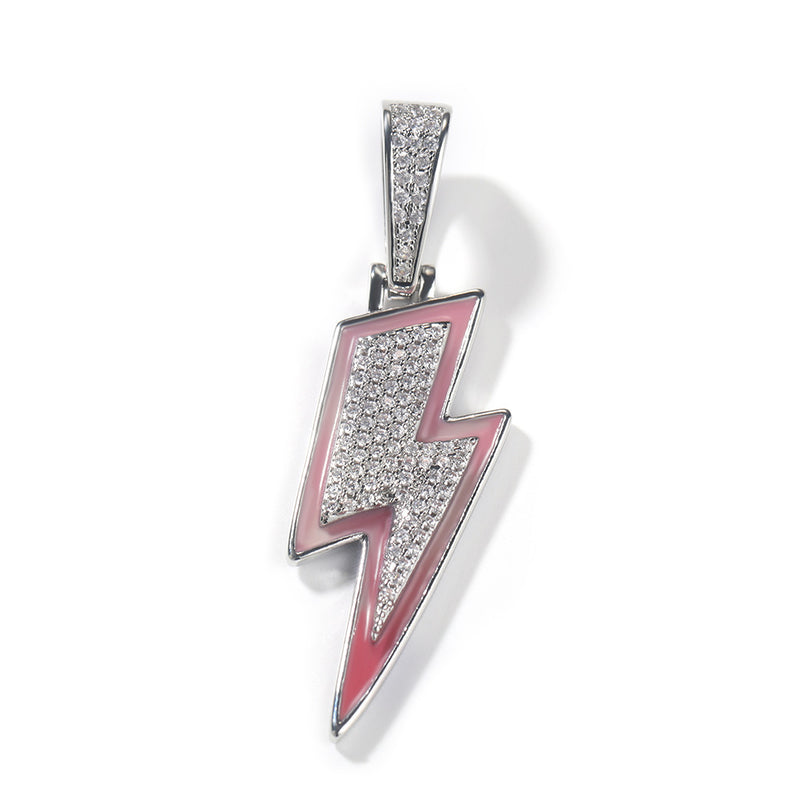 Jewelry Hip Hop Necklace Fashion Enamel Lightning Lightning Spectrum St. Valentine's