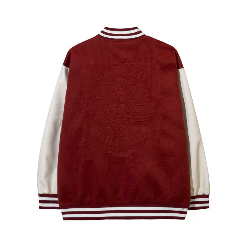 Women Jackets Vintage Foam Baseball Uniform Jacket Loose All-Matching