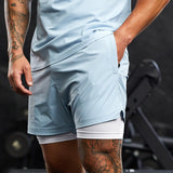 Eric Emanuel EE Shorts American Double Fake Two-Piece Shorts Sports Basketball Pants Running