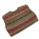 Kapital T Shirt Hitian Hehong Bone Skeleton Ethnic Retro Flower Stripe Knitted round Neck Vest