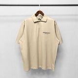 Fog Fear Of God Essentials T Shirt Double Line Polo Shirt Reflective Letter Short Sleeve Loose Couple