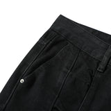 Men Jeans Stitching Ruffle Personality Design Loose