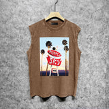 Purple Brand Distressed Tank T Shirts Distressed Sleeveless T-shirt Vest