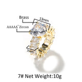 Rings ins Wind Heart Ring Gold Copper Zircon Spectrum St. Valentine's