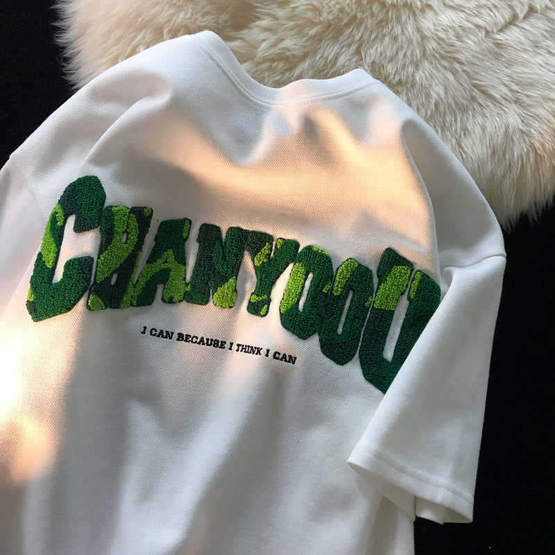 Men T Shirt Retro Loose All-Match