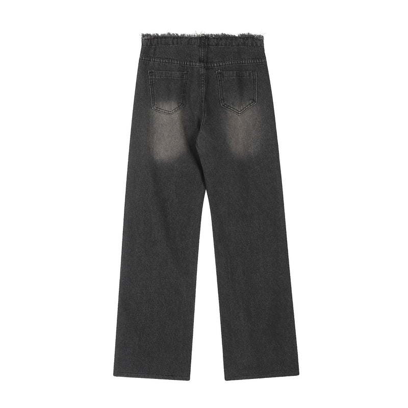 Men Jeans Hole Loose Burrs Punk