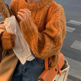 Women Pullover Sweater Loose and Warm Knitwear Sweater