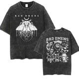 Bad Omens Band Music Tour 2024 Washed T Shirt Retro 90s