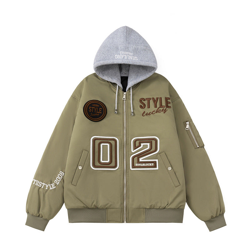 Men Vintage Jackets Baseball Collar Cotton Jacket Casual Warm Baseball Jacket Padded Cotton