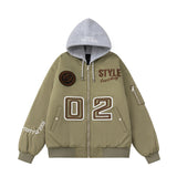 Men Vintage Jackets Baseball Collar Cotton Jacket Casual Warm Baseball Jacket Padded Cotton