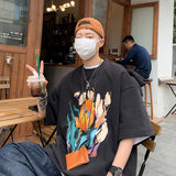 Men's T Shirt Summer Loose All-Matching Pure Cotton