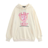 Men Fleece Lined Hoodie Printed Hoodie Autumn Men's Loose Street Long Sleeve Pullover