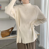 Women Pullover Sweater Button Knit Warm Shirt