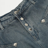Men Jeans Vintage Zipper Rear Slit