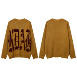 Women Sweater Loose Hole Vintage Burr Knitted