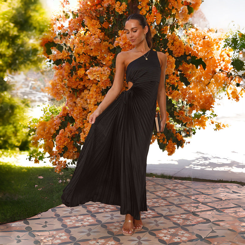 Women Dress Fashionable Slim-Fit Hollow-out Pleated Dress