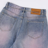 Men Jeans Inkjet Chain Accessories Loose