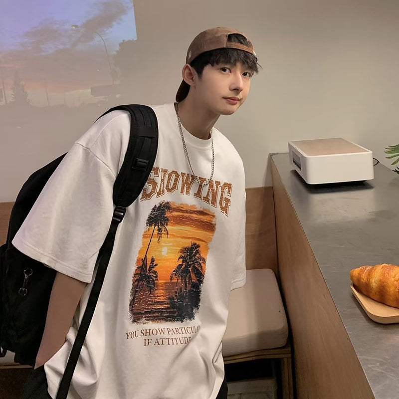 Men T Shirt Loose Trendy Summer