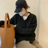 Women Knitted Cardigan Retro Loose Knitted Cardigan