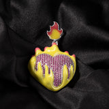 Jewelry Drip Oil Love Sweater Necklace Drip Oil Luminous Ice and Fire Spectrum St. Valentine's