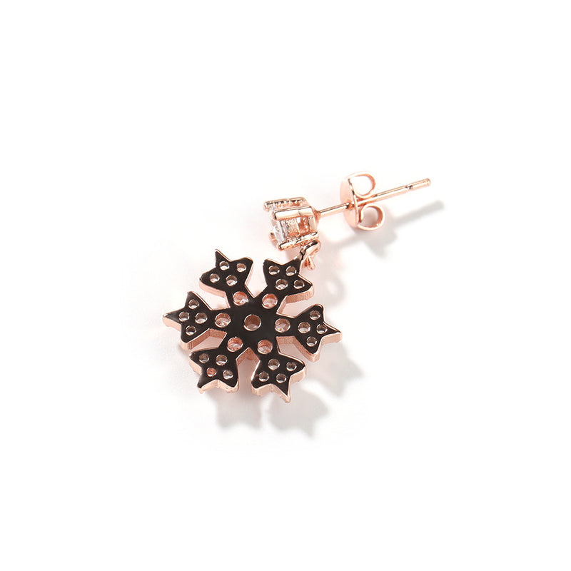 Earrings Christmas Gift Snowflake Shaped Zircon Earrings St. Valentine's Spectrum snowflake