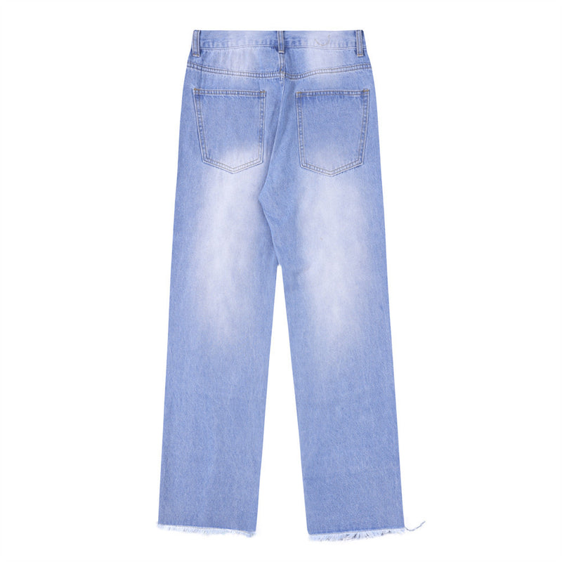 Men Jeans Patchwork Assorted Colors Punk Burr