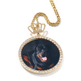 Jewelry Hip Hop Pendant Gold Silver Rose Gold Round DIY Pendant Necklace Animal