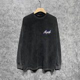 Purple Brand Distressed Long Sleeve Shirt Fashion Distressed Loose Long-sleeved Top