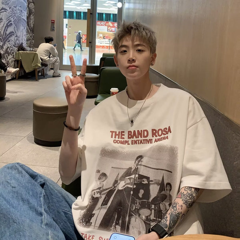 Men T Shirt Summer Loose Casual