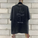 Fog Essentials T Shirts Spring and Summer FOG Joint Series Washing Water Old Crew Neck Short Sleeves