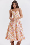 Women Dress Temperament Slimming Sexy Suspenders Split Floral Dress