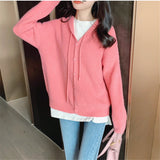 Women Knitted Cardigan Fashion Loose Soft Sweater