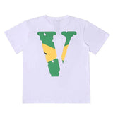 Vlone T Shirts Large V Printed Loose Couple Short Sleeve Men's and Women's T-shirt behind Flame Limit
