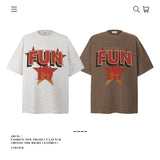 American vintage street T-shirt pure cotton men's and women's summer loose