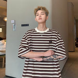 Men T Shirt Loose Summer Stripes