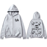 Rock Band Korn Falling Away From Me Print Zipper Hoodie Male