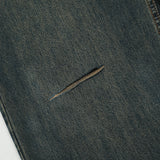 Men Jeans Ripped Solid Color Pants Loose Casual