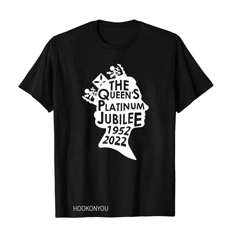 Inspired by Queen's Platinum Jubilee 2022 Elizabeth 70 Years T-shirt round Neck Short Sleeve T-shirt