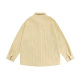 Men Long Sleeved T Shirt Embroidered Long Sleeve Shirt Boys Loose Casual Jacket Lapel Shirt Ins