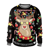 Black Christmas Sweater3d Printed Dogs and Cats Animal Christmas Leisure