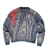 Kapital Sweater Vintage Hida Hehong Contrast Color Retro Ethnic Style Portrait Knitting Crew Neck Pullover Sweater