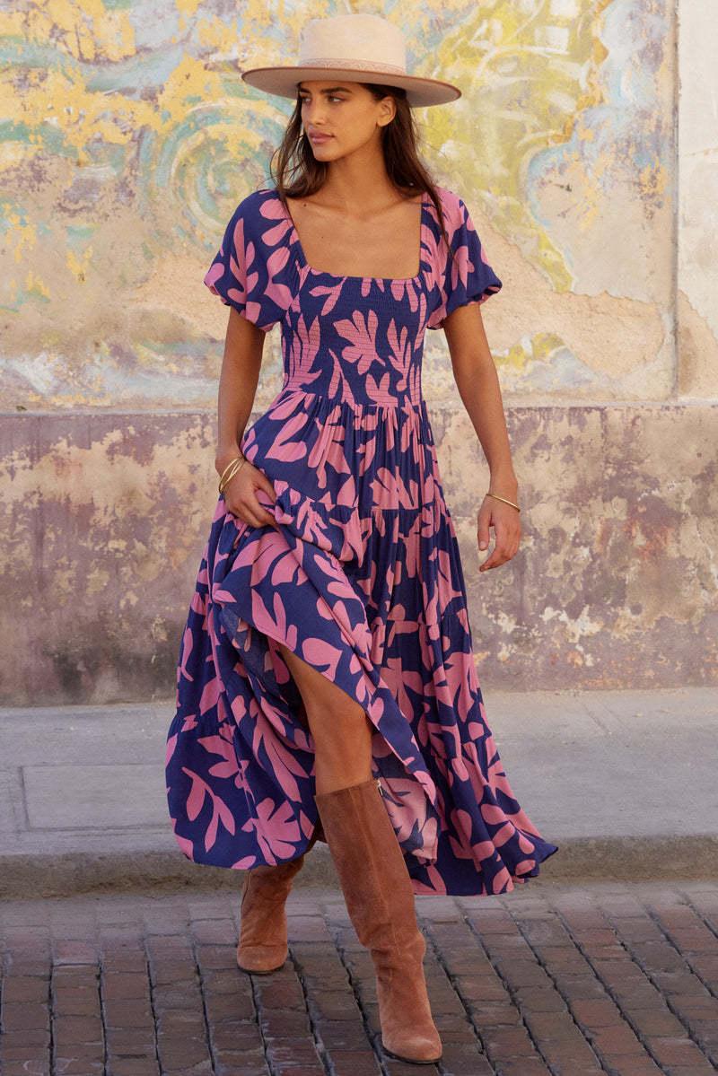 Women Dress Summer Plant Print Dress