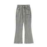 Men Jeans Bell-Bottom Pants Loose