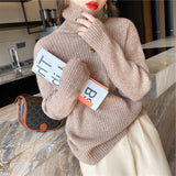 Women Pullover Sweater Loose All-Matching Knitted Sweater