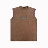 Purple Brand Distressed Tank T Shirts Distressed Sleeveless T-shirt Vest