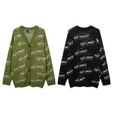 Women Sweater Full Printed Knitted Sweater Loose Cardigan